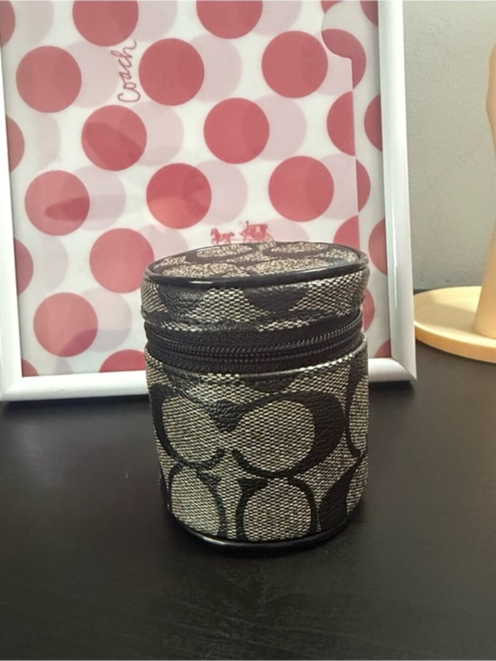 Coach World Traveler Small Cylindrical Jewelry Case
